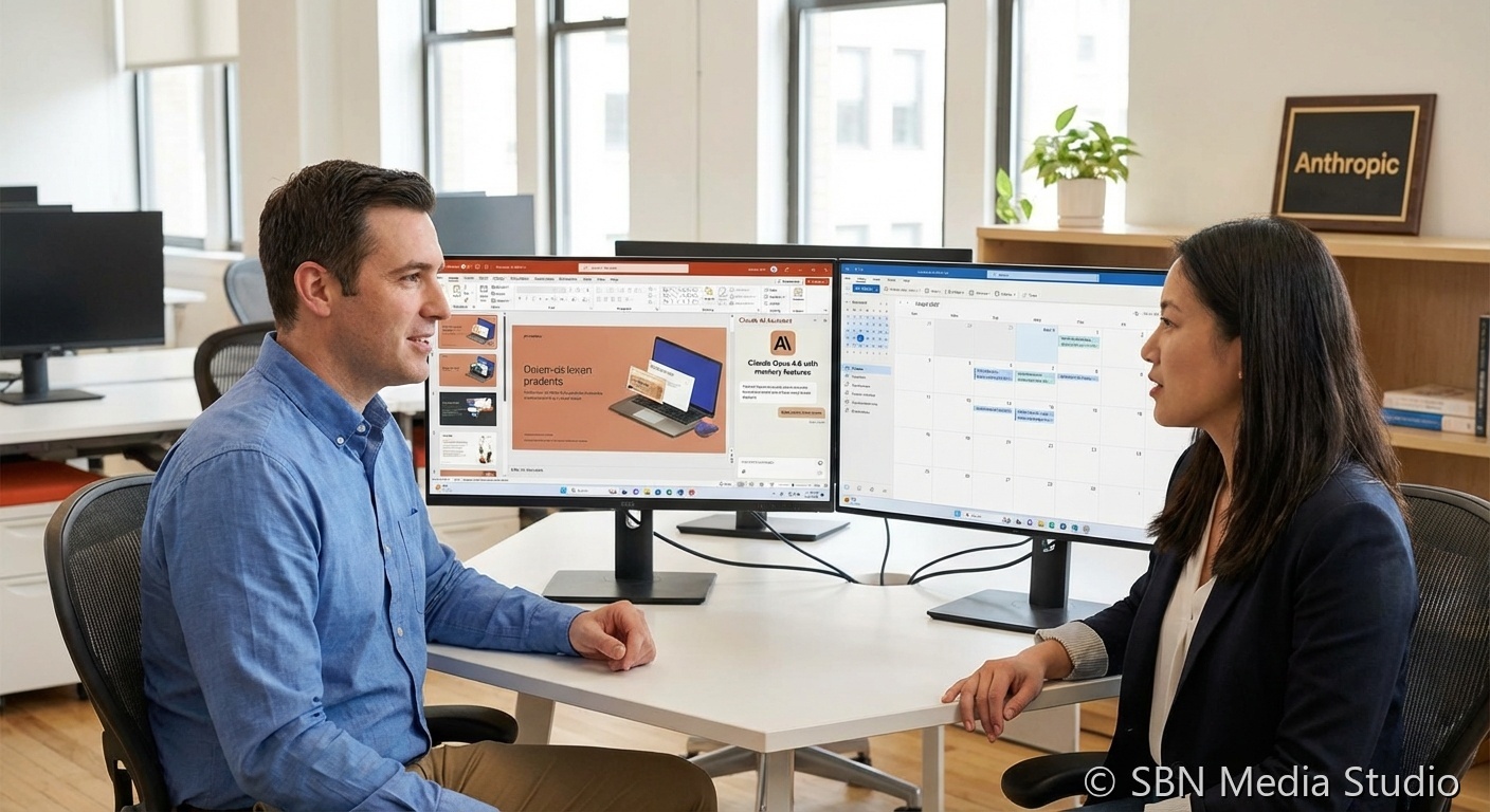 Laptop displaying productivity software representing Claude integration with Microsoft Office