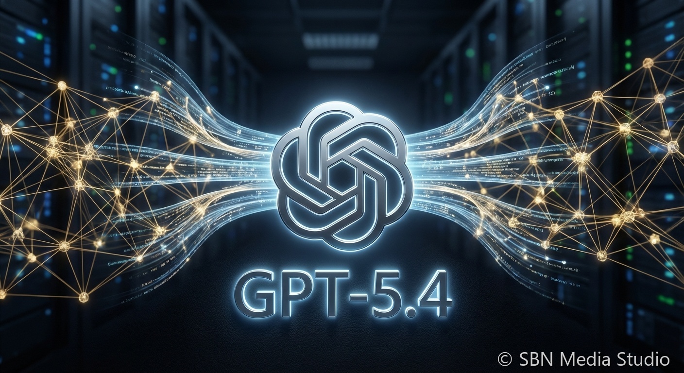 Neural network visualization representing OpenAI GPT-5.4 model capabilities