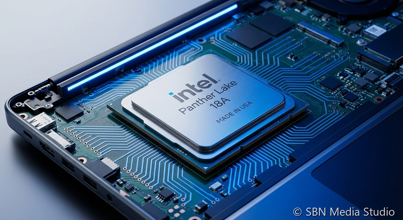 Intel processor representing Panther Lake on 18A process