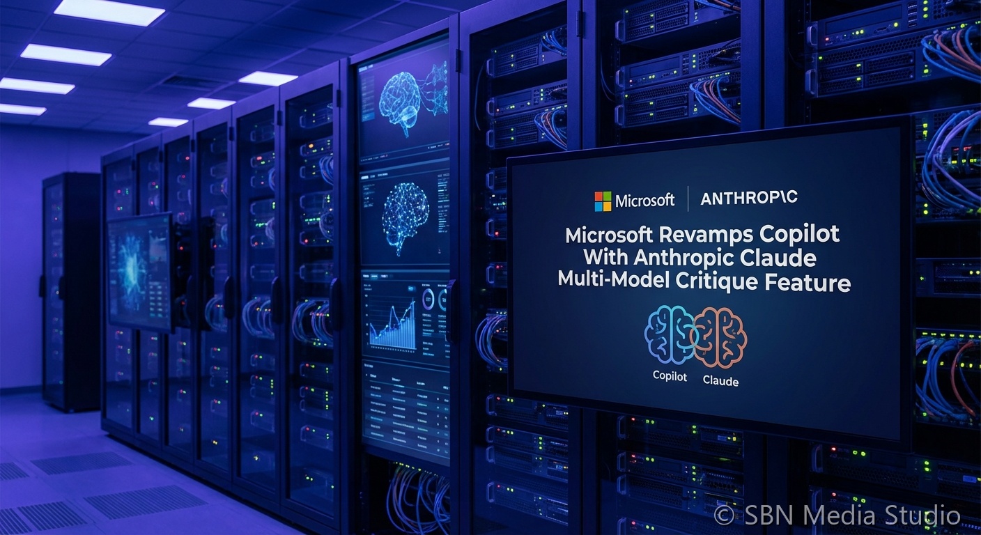 Microsoft 365 Copilot interface showing multi-model AI workflow with OpenAI GPT drafting and Anthropic Claude reviewing responses